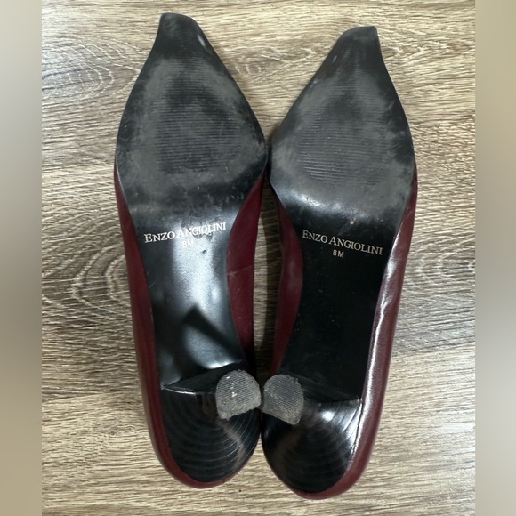 Enzo Angiolini Womens 8M Pumps Burgundy 3-inch Heel Pointed Toe Preppy Academia - Picture 8 of 8